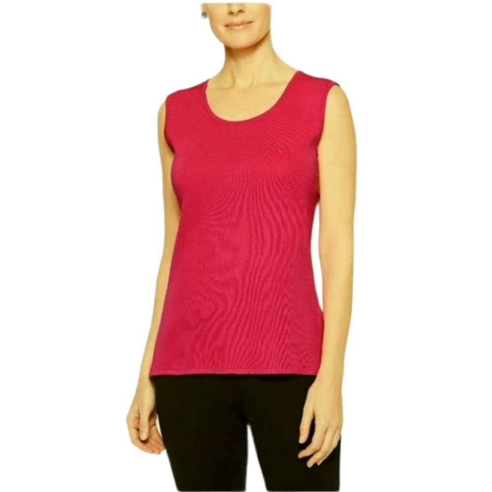 MISOOK Fuchsia Classic Knit Scoop Neck Tank Top S